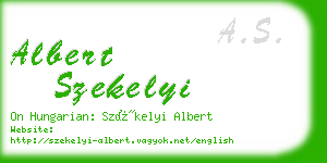 albert szekelyi business card